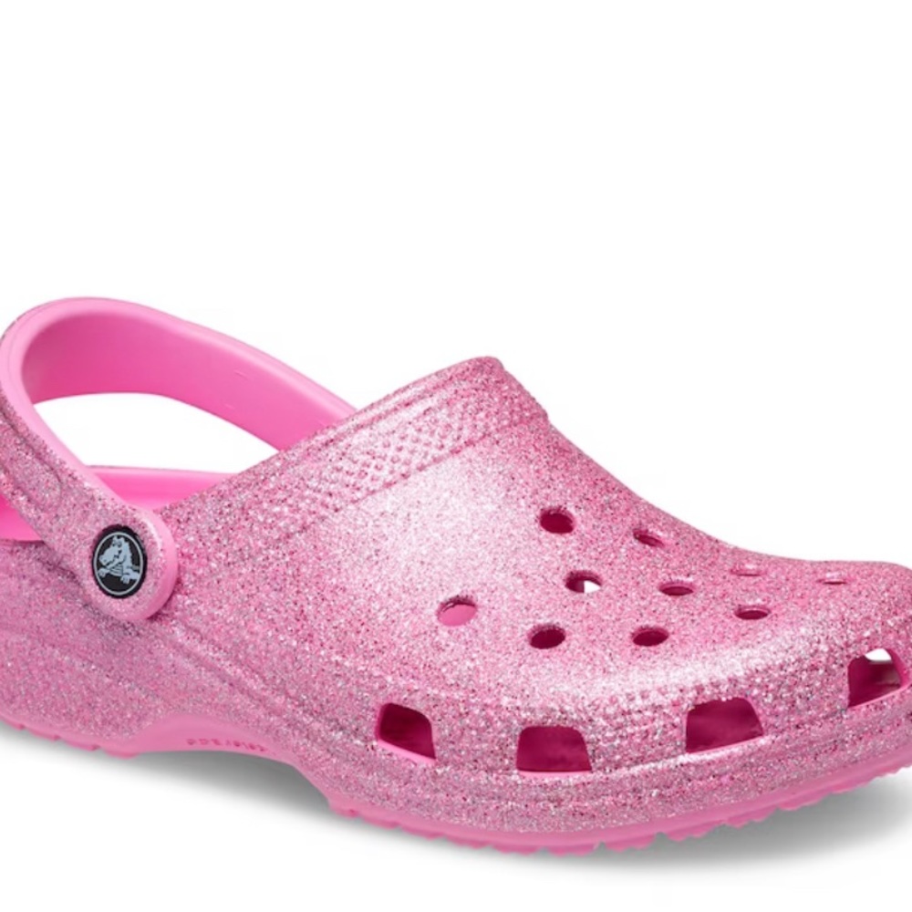 Brand new in box Pink Glitter Crocs size J6 or 7.5/8 Womens